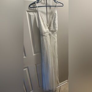 Lulu's White Sequin Maxi Dress